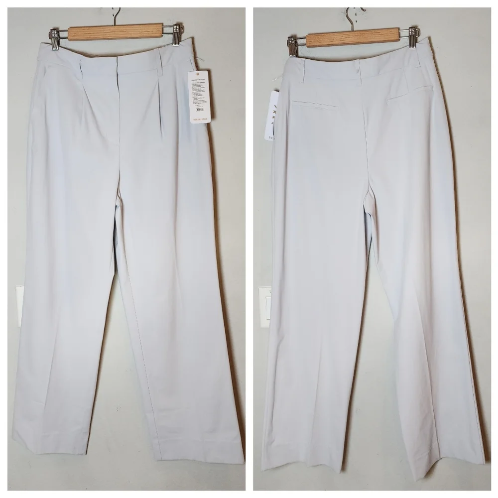 NWT Rhone Commuter Pleated Grey Trouser Pants Flex Knit Women's‎ Size 12